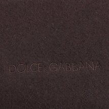 伊製 DOLCE&GABBANA ドルチェ&ガッバーナ ロゴ刺繍 ウール100% フリンジマフラー ココアブラウン ドルガバ イタリア製 メンズ 紳士_画像5