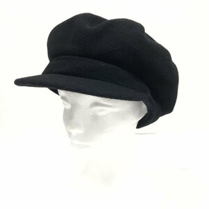 美品 英国製 KANGOL カンゴール ウール キャスケット L 黒 ブラック イギリス製 帽子 ハンチング レディース 女性用