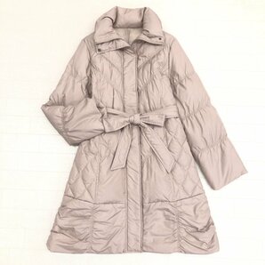 ◆Long Down Coat Aライン キルティング ダウンコート 13(XL) ヌードカラー ロングコート ゆったり 大きいサイズ 2L LL 国内正規品 女性用の画像1