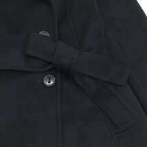 ◆UNTITLED アンタイトル アンゴラ混 スタンドカラー コート 3(L) 黒 ブラック ウールコート ミドル丈 日本製 国内正規品 レディース 婦人_画像6