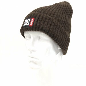 美品 XLARGE×DC SHOES エクストララージ ディーシーシューズ リブニットキャップ F ダークブラウン ダブルワッチ ニット帽 帽子 DC LARGE