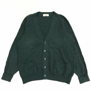 ●ALPHA アルファー カシミヤ100% ニット カーディガン L 緑系 グリーン系 カシミア セーター メンズ 紳士