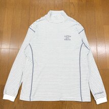 CUTTER&BUCK カッター&バック ロゴ刺繍 ハイネック ニット ゴルフセーター LL 白 ホワイト×グレー系 XL 2L 特大 大きいサイズ デサント_画像1