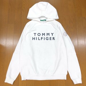 ●TOMMY HILFIGER GOLF トミーヒルフィガー ホールガーメント ニット ゴルフパーカー L 白 ホワイト スウェット フーディ メンズ 紳士