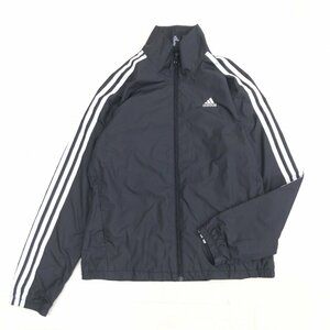 *adidas Adidas Logo вышивка обратная сторона ворсистый ветровка жакет M чёрный черный джерси тренировка внутренний стандартный товар женский 