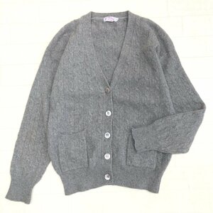 ●hilwin 《繊維の宝石》上質 カシミヤ100% ケーブル編 ニット カーディガン M グレー 羽織り レディース 女性用 カシミア 柔らか◎