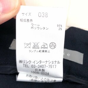 美品 Theory luxe セオリーリュクス ストレッチ ウール スラックス フレアパンツ 38(M) w76 濃紺 ネイビー 日本製 ブーツカット レディースの画像6