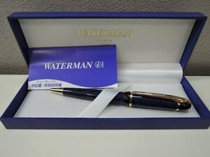 WATERMAN ウォーターマン ツイスト式 ボールペン 全長約13.5cm マーブルブルー/中古美品