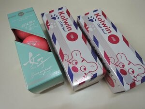 Kolwin PINK soft Feel/kasco ゼウスインパクト女子3 ゴルフボール 合計3スリーブセット/未使用品