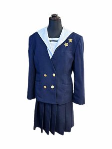 岡山[就実高等学校]女子制服 165A W66 4点セット ブレザー ブラウス ベスト スカート 中古品 2