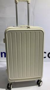スーツケース USBポート付き キャリーケース Mサイズ キャリーバッグ フロントオープン 軽量設計 大容量 多収納ポケット sc172-24-wh