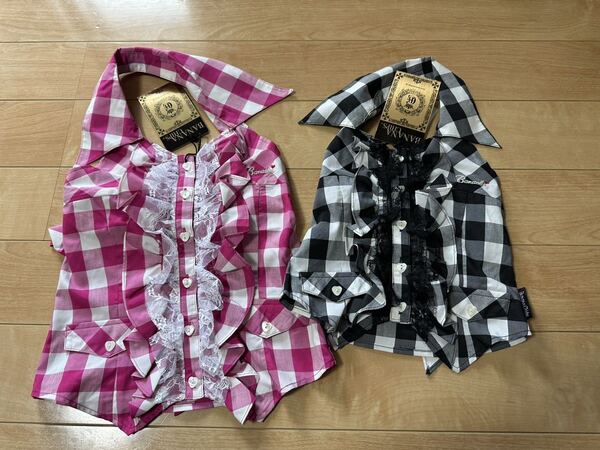 BANANACHIPSバナナチップス ノースリーブチェック柄シャツ11340円 色・サイズ違い有り 【110ブラック】 女の子子供服キッズ ギャル