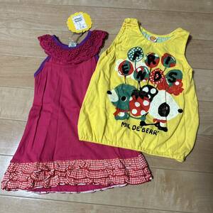  new goods Mill te Berry Panda Lynn & frill One-piece 2 pieces set regular price 5985 jpy 95 girl child clothes Kids g rug laJAM retro ga- Lee rio width mountain 