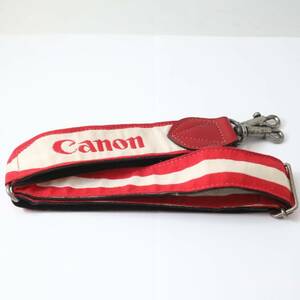 キャノン Canon カメラ ストラップ 赤/白/RED/WHITE 希少 レトロ (V198)