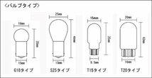 MADMAX 2輪/4輪 S25(BAY15d) オレンジバルブ ダブル球（12V 21/5W)2個セット/ウィンカー 方向指示 電球【メール便送料200円】_画像2