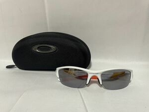 OAKLEY FLAK JACKET オークリー サングラス ホワイト オレンジ スポーツサングラス ケース付き