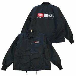 【美品】DIESEL/中綿入り ロゴプリント コーチジャケット/黒/S/クリーニング済み/ディーゼル