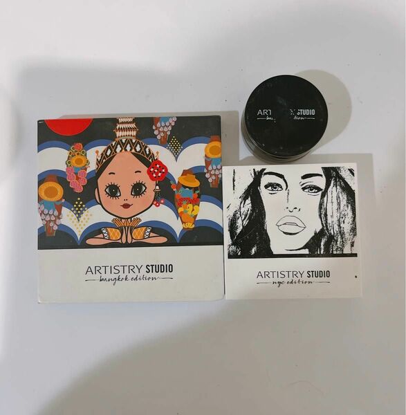 Amway ARTSTRY アーティストリー アイシャドウ　3つ　アーティストリースタジオ　パレット　チーク　アムウェイ