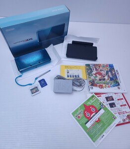 美品/動作品 Nintendo ニンテンドー3DS ブルー 本体 CTR-001 メモリカード 4GB+ ゲームソフト/ 箱付 セット(H-10)