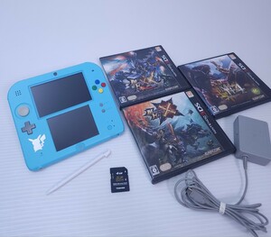 Nintendo ニンテンドー2DSポケットモンスターサン・ムーン 限定+充電器+3 ゲームソフト+4GB SD Nintendo 2DS (B-36)