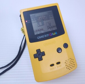 美品/動作品 レトロゲーム 任天堂 Nintendo Gameboy Color ゲームボーイカラー本体 CGB-001 イェロー GBC 希少品 (B-39)