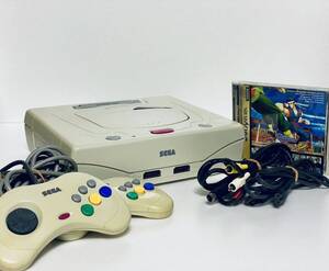 動作品 SEGA SATURN セガサターン SEGA/SEGA HST-3220 箱2コントローラー+ゲームソフト/レア品/レトロゲーム(B46)