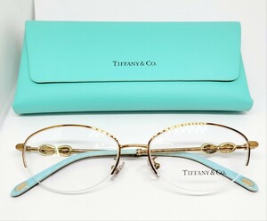 豪華 TIFFANY & Co. ティファニー メガネフレーム 本物 TF1137D-6046 ゴールド ラインストーン ティファニーブルー　眼鏡　新品　オーバル