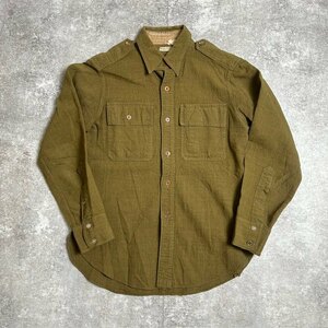 【men107U】 30's 40's Shulman&Co チンスト付きオフィサーシャツ ウールシャツ 長袖シャツ ヴィンテージ vintage AG