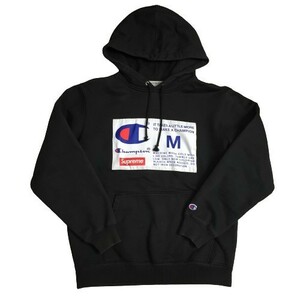 Supreme シュプリーム 【men1126D】 Label Hooded Sweatshirt プルオーバーパーカー Champion チャンピオン ダブルネーム メンズ M HC