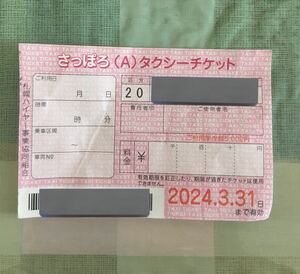 3/31まで使用可 さっぽろタクシーチケット 上限5000円