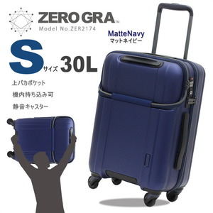 スーツケース 機内持ち込み 小型 軽量 Sサイズ 上パカ ポケット ZER2174 静音キャスター 4輪 TSA ビジネス キャリーケース ネイビー M666