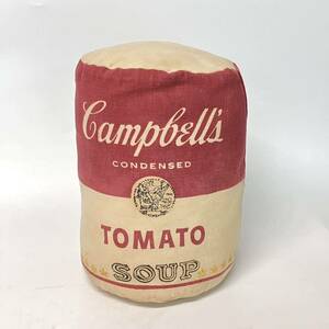 ヴィンテージ キャンベル スープ缶 ドラム型 クッション Campbell's Soup トマトスープ缶 vuz0236