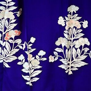 【着物フィ】アンティーク 訪問着 青紫色 身丈155cm お洒落 大正ロマン レトロ kimono 仕立上がり 15597の画像2