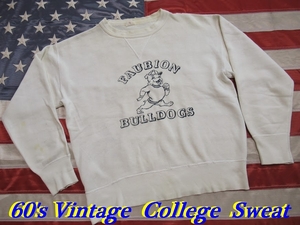 60's Vintage College Sweat Shirt size:M /ビンテージ/スウェット/カレッジ/Ｖガゼット/60年代/ＣＨＡＭＰＩＯＮ/チャンピオン/古着