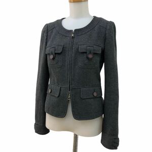 S179 BODY DRESSING Deluxe body dressing jacket no color jacket outer garment Zip up long sleeve wool 100% lady's 38 gray 