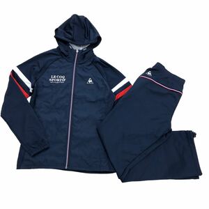 S185② le coq sportif ルコック スポルティフ ジャージ セットアップ パーカー 上着 羽織り パンツ ボトムス スポーツウェア L ネイビー