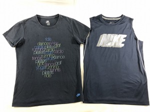 ナイキ DRY FIT 美品 トレーニング タンクトップ&プリント半袖Tシャツ セット M 黒