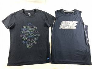 ナイキ DRY FIT 美品 トレーニング タンクトップ&amp;プリント半袖Tシャツ セット M 黒