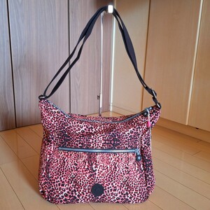 ◆新品◆KIPLING◆キプリング◆レオパード◆ピンク◆ナイロンショルダーバッグ◆K10623-M13◆