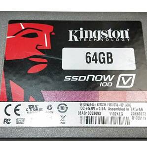 【中古パーツ】2.5 SATA SSD 1台 正常 KINGSTON SV100S264G 64GB ■SSD02444の画像1