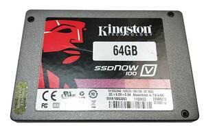 【中古パーツ】2.5 SATA SSD 1台　正常 KINGSTON SV100S264G 64GB ■SSD02444