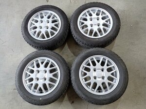 YS6412【送料無料155/65R13】ダイハツ純正 MAX エッセ ミラ ネイキッドなどに ダンロップ 中古スタッドレス ■13×4.5J 100/4H ET45■