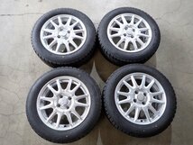 YS6550【送料無料175/65R15】アクア フィット スイフト キューブなどに 中古スタッドレスセット ★15×5.5J 100/4H ET42★_画像1