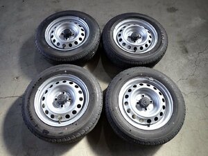 YS6754【送料無料155/80R14 88/86N】プロボックス サクシード ダンロップ 中古夏タイヤセット ■14×5J 100/4H ET約40■