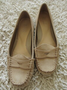 *USED!Pitti original leather suede beige shoes 23.5.*