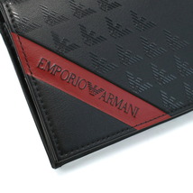 【新品 未使用】エンポリオ アルマーニ EMPORIO ARMANI ２つ折り長財布 小銭入付き ブランド Y4R170 BLACK-BLACK EAGLES ブラック メンズ_画像2