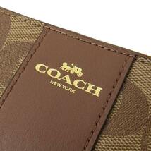 【新品・未使用】COACH コーチ ポーチ L字ジップファスナー メンズ レディース シグネチャー カーキサドル CO-206_画像3