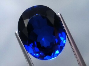 12.80ct 新品・最上級のロイヤルブルーモゴックカラー 合成サファイヤ 