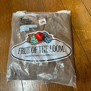 新品未使用未開封FRUIT OF THE LOOM MADEINUSA製アメリカ製名作定番コヨーテ色Sサイズ3パックSmall米軍無地ブラウンデッドストック貴重希少