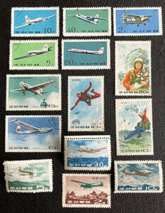 【北朝鮮切手】航空切手　 計１４枚 消印有♪